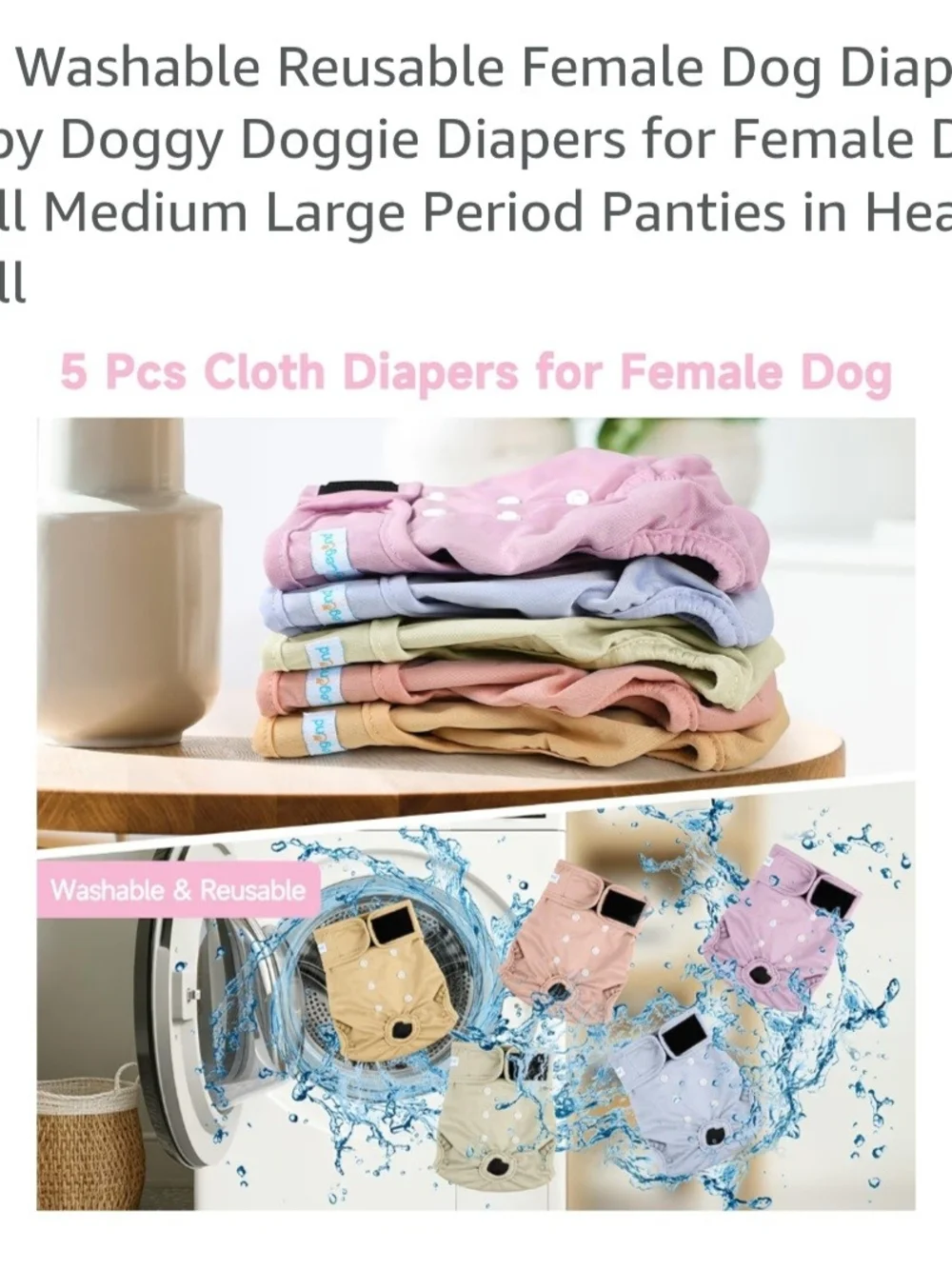 Set Of 5 Dog Housebreaking Training Pants Size S